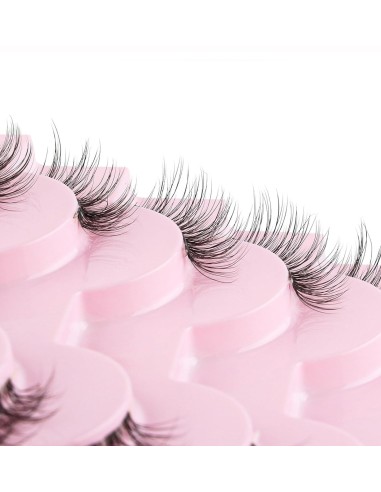 Pestañas postizas de medio ojo, extensión de pestañas de visón 3D natural, largas y reutilizables