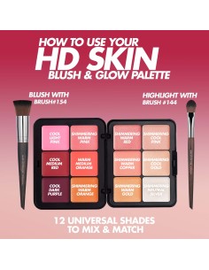 La nueva paleta HD Skin Blush & Glow: 6 tonos de colorete en crema y 6 tonos iluminadores en crema. Producto waterproof 2