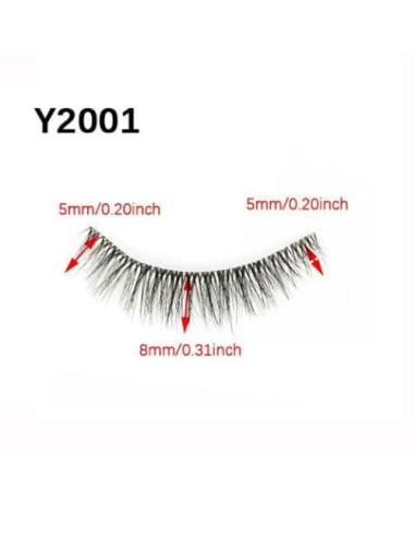 MedidasPestañas postizas natuales, extensión de pestañas de visón 3D natural, largas y reutilizables.