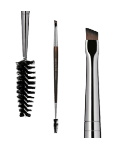 Pincel doble, un extremo es espiral y el otro extremo es un pincel de cejas biselado.