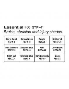 Palet Essential FX  - Ben Nye - STP41 Paleta de maquillaje para efectos especiales. Tonos  variados textura grasa. STP41 2