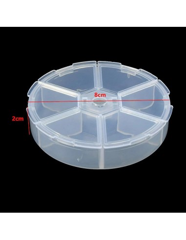 Caja redonda de 6 compartimentos