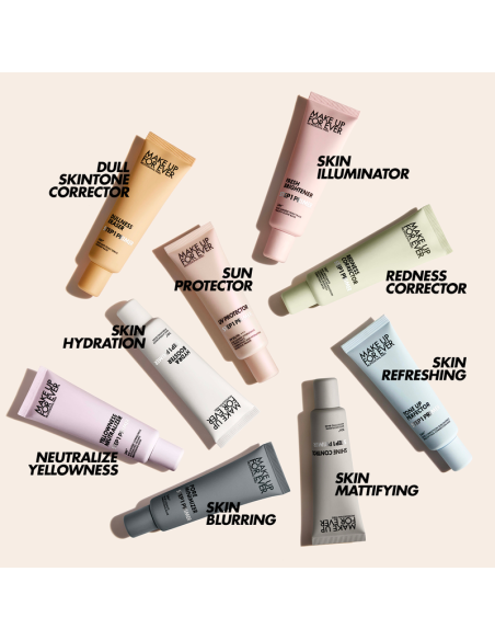 Base pre maquillaje de altísima protección que hidrata e ilumina. Make up forever