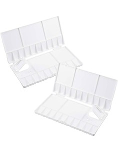 Paleta de pintura plegable, caja de paleta de plástico, paleta de acuarela con orificio para el pulgar 2