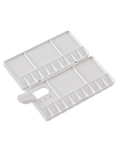 Paleta de pintura plegable, caja de paleta de plástico, paleta de acuarela con orificio para el pulgar