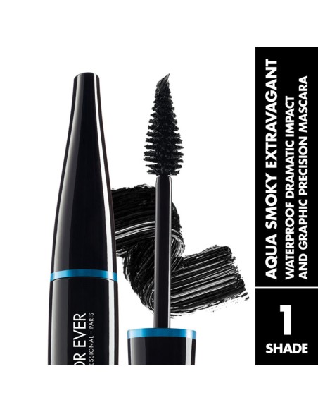 Mascara de pestañas efecto volúmen.  Waterproof (resistente al agua). Espiral cónico.