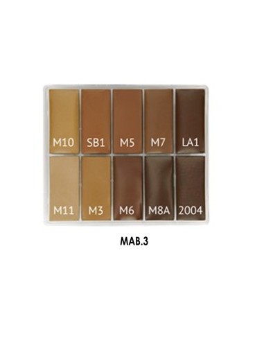 Paleta 10 tonos grasos - Palette Fard Crème 10 und.  (MAB.3) -  Maq Pro